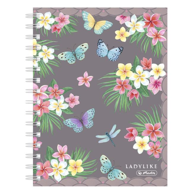 [HL044207] Herlitz Ladylike A5 quadratischer Notizblock, 100 Blatt, Schmetterling
