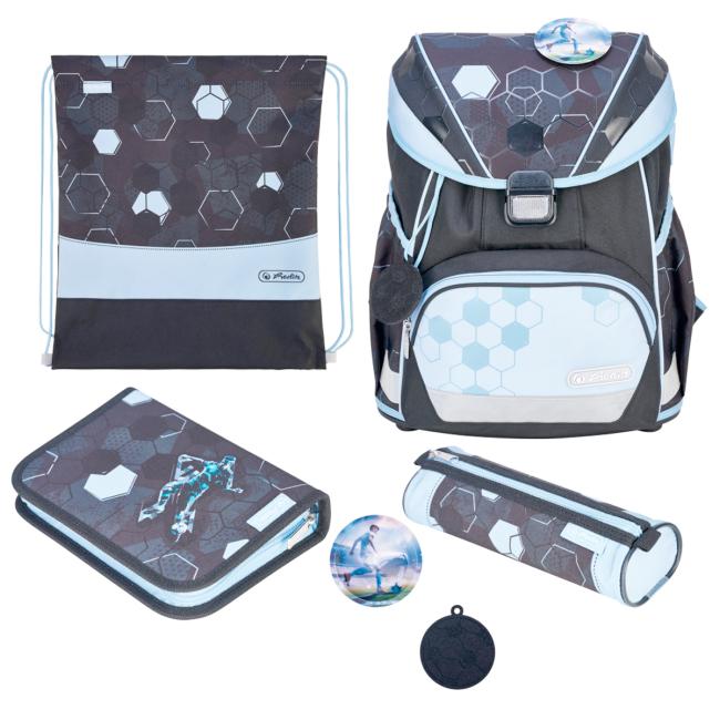 Herlitz UltraLight+XL Fußball-Schultasche, Set