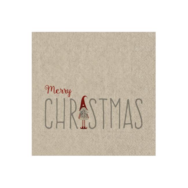 [HL050157] Weihnachtsservietten 33x33cm, Weihnachtself-Motiv, 20 Stück