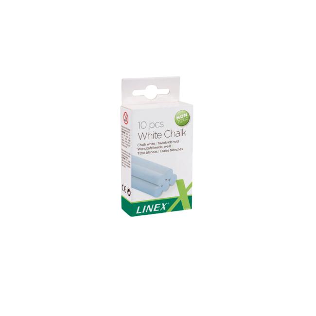 [HL079508] Schulkreide weiß LINEX rund, 10 Stück.