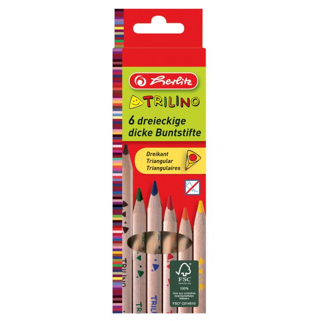 Herlitz Trilino Dreiecksmalstifte 6 Farben