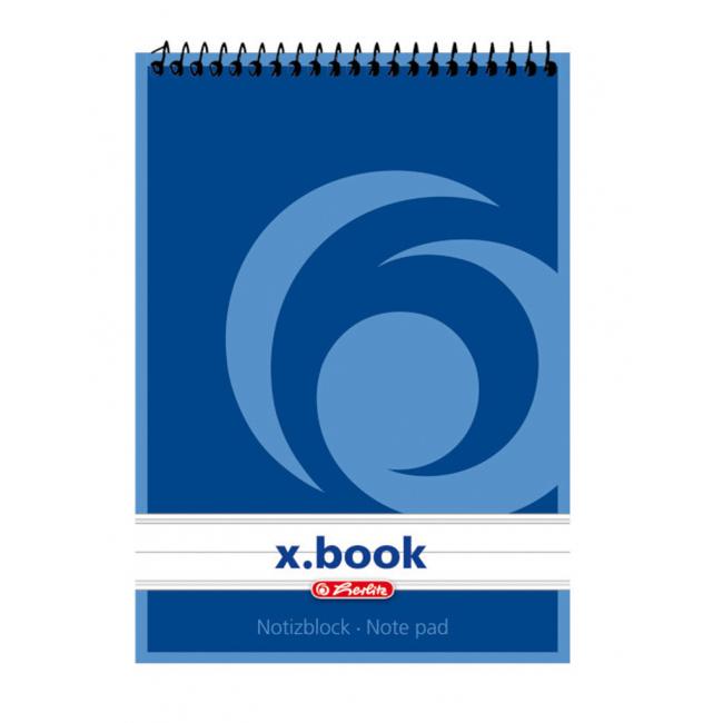 [HL110619] Herlitz Notizbuch mit Spiralbindung, A6, 50 Blatt liniert