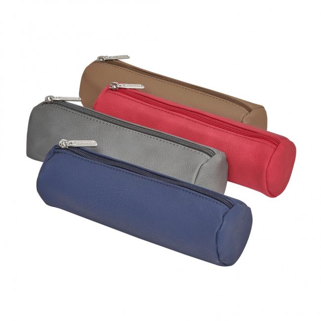 Rundes Herlitz-Etui aus Kunstleder, Farbmix