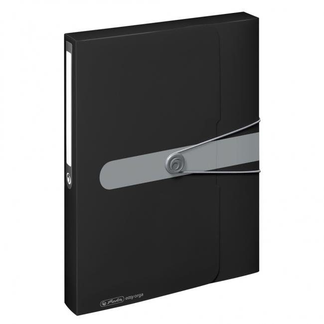 [HL206117] Kunststoffbox mit Gummiband, Herlitz Easy Orga A4 PP schwarz