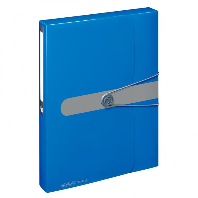 [HL206125] Kunststoffbox mit Gummiband, Herlitz Easy Orga A4 PP blau