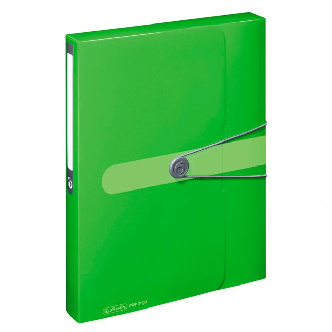 Kunststoffbox mit Gummiband, Herlitz Easy Orga A4 PP grün