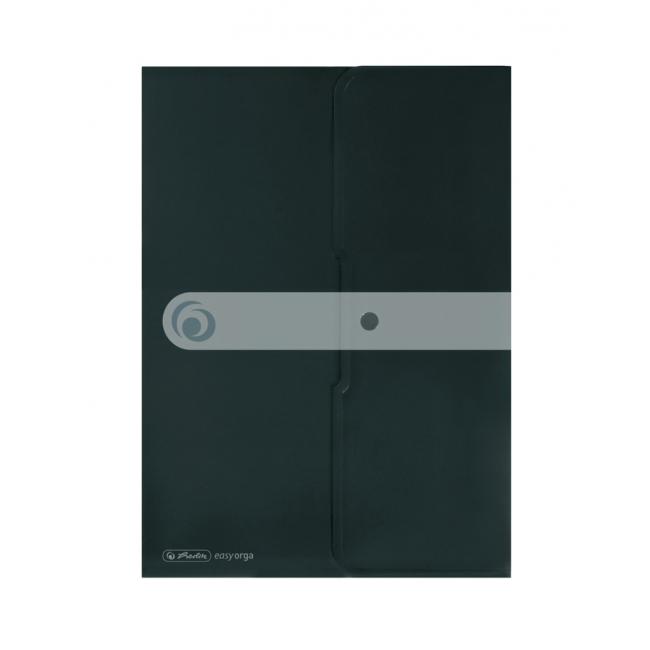 Kunststoffmappe A4 mit Verschluss, Herlitz Easy Orga, schwarz