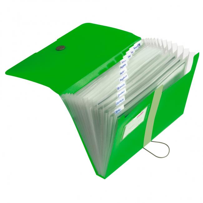 Herlitz Easy Orga Aktentasche aus Kunststoff mit Fächern, blickdicht apfelgrün
