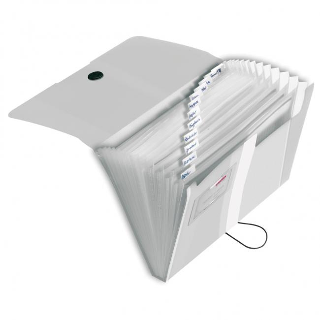 Herlitz Easy Orga transparente Aktentasche aus Kunststoff mit Fächern