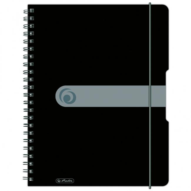 [HL293073] Herlitz Easy Orga quadratischer Notizblock A4, 80 Blatt, schwarz