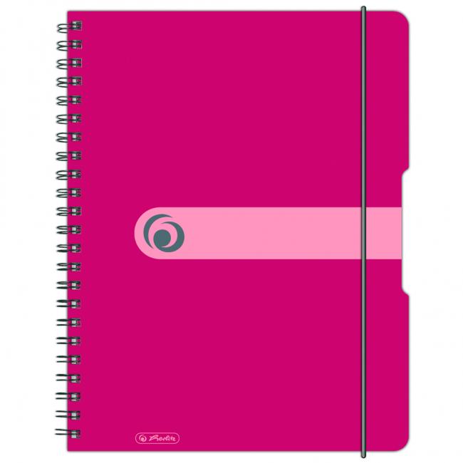 [HL293081] Herlitz Easy Orga quadratischer Notizblock A4, 80 Blatt, dunkelrosa