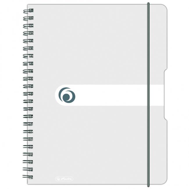Herlitz Easy Orga quadratischer Notizblock A4, 80 Blatt, transparent weiß
