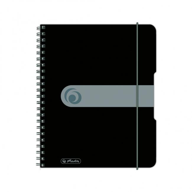 [HL293768] Herlitz Easy Orga quadratischer Notizblock A5, 80 Blatt, schwarz