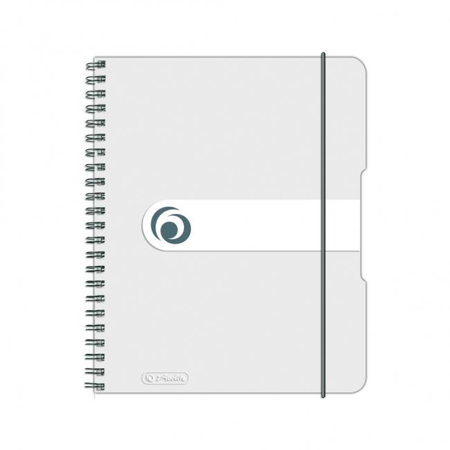 Herlitz Easy Orga quadratischer Notizblock A5, 80 Blatt, transparent weiß