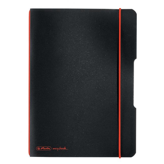 [HL361557] Herlitz my.book Flex A5 Notizbuch, 40 Blatt, quadratisch, PP, schwarz