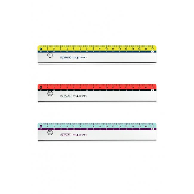 Herlitz my.pen Lineal 17 cm, Kunststoff, verschiedene Farben