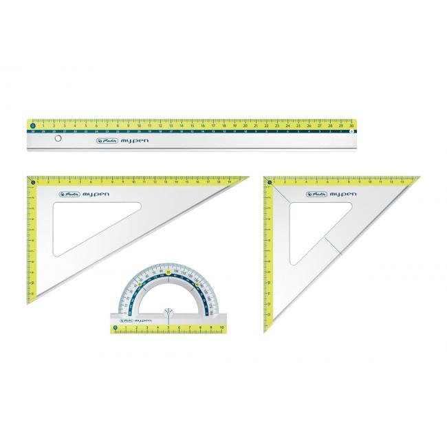 Herlitz my.pen Linealset, 4-teilig, verschiedene Farben