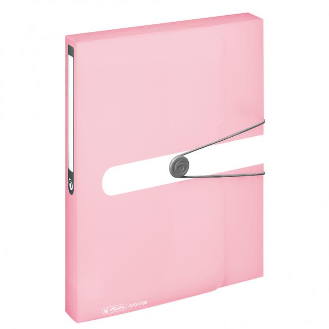 [HL408986] Kunststoffbox mit Gummiband Herlitz A4 PP Rose