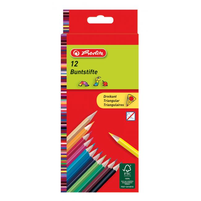[HL412021] Herlitz Dreiecksmalstifte 12 Farben