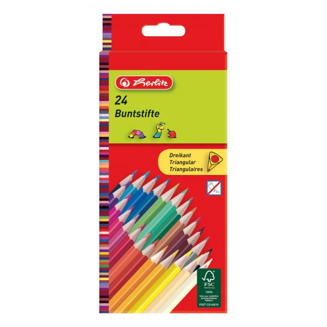 Herlitz Dreiecksmalstifte 24 Farben