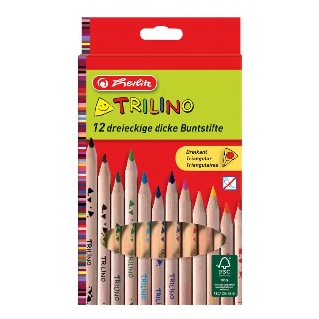 [HL412062] Herlitz Trilino Dreiecksmalstifte 12 Farben