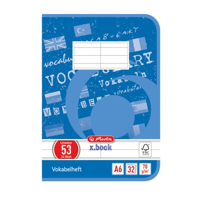 Herlitz-Notizbuch, A6, 32 Blatt, liniertes Wörterbuch