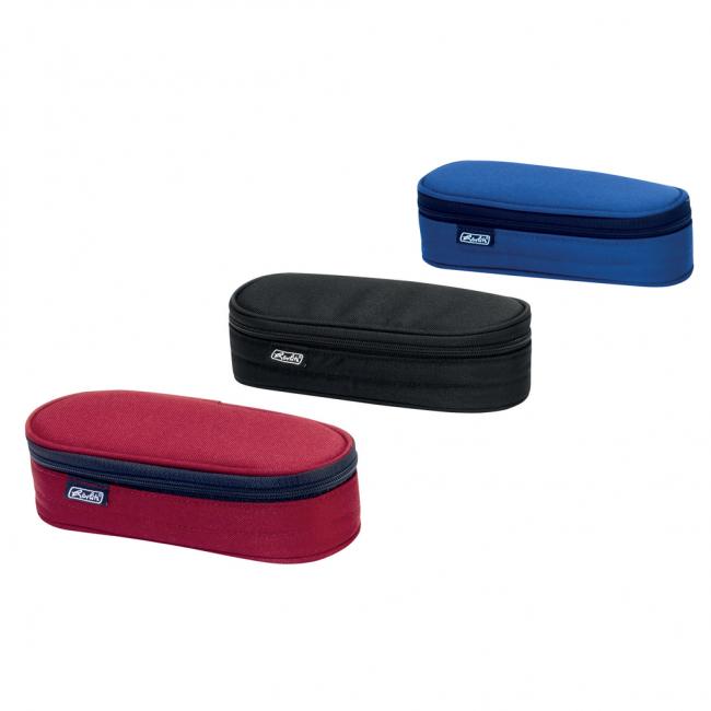 Etue Herlitz Koffer, einfarbig, Farbmix (schwarz, rot, blau)