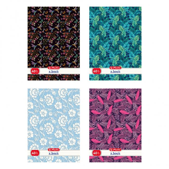 Herlitz Notizbuch A4, 40 Blatt, liniert, teillackiert, 3D UV Nature, Motivmix