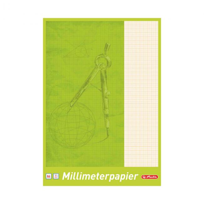 Herlitz Millimeterpapier, A4, 80 g, 25 Blatt