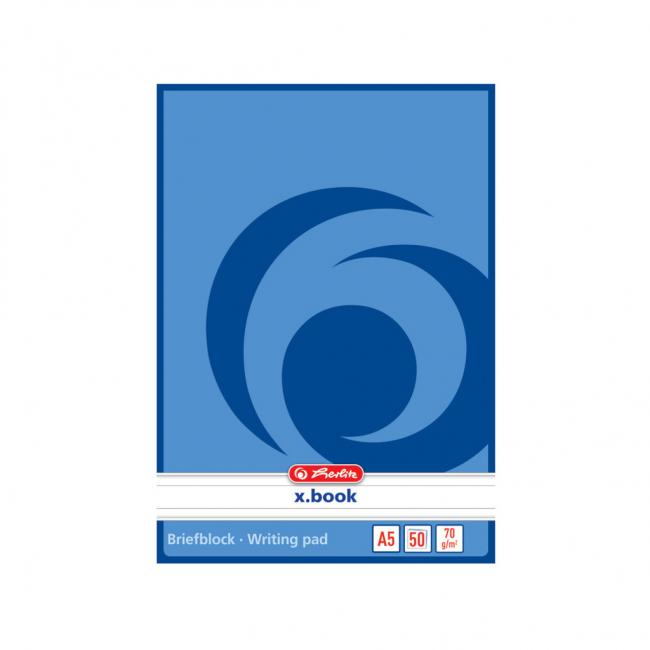 Herlitz A5 Notizblock, liniert, 50 Blatt
