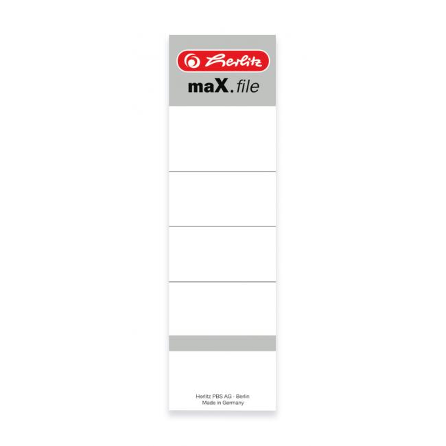 [HL743105] Herlitz-Rückenetikett, 8 cm, weiß, 10 Stück