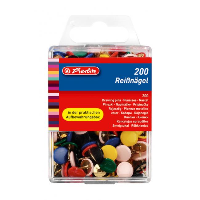 [HL770109] Herlitz farbige Reißzwecken, 200 Stück