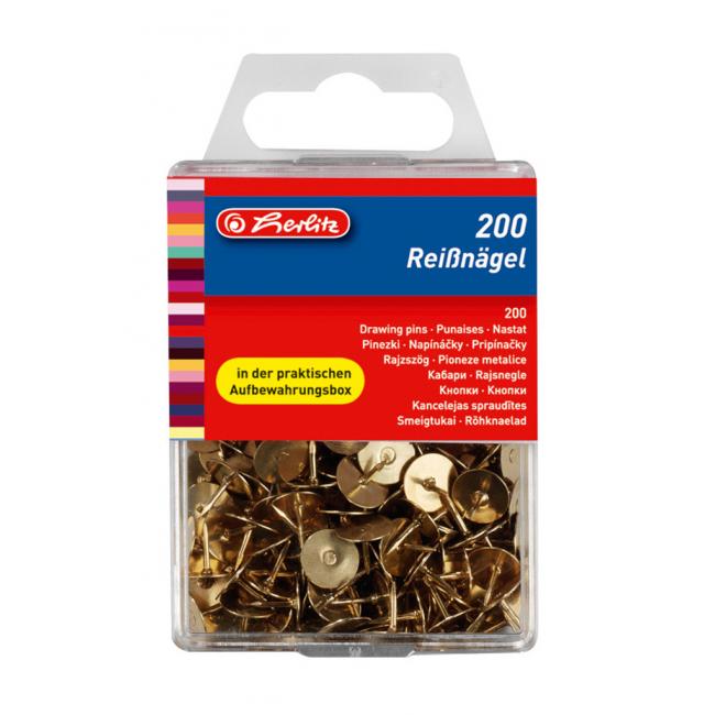 [HL770208] Herlitz goldene Reißzwecken, 200 Stück