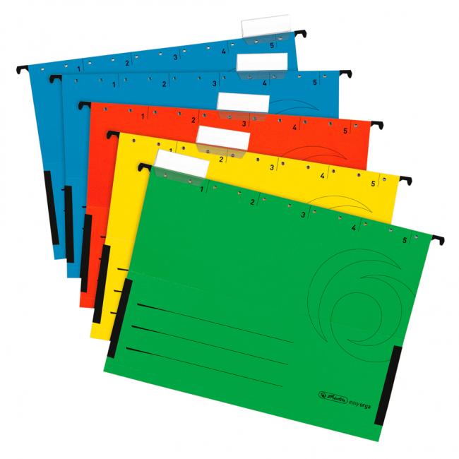 Herlitz Hängebeutel, beidseitig geschlossen, 5 Stück, verschiedene Farben