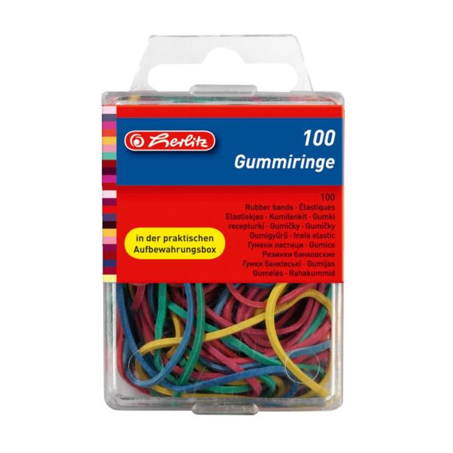 Herlitz Gummibänder, verschiedene Farben und Größen