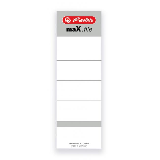 [HL966106] Selbstklebende Rückenetiketten Herlitz 8 cm weiß 10 Stück