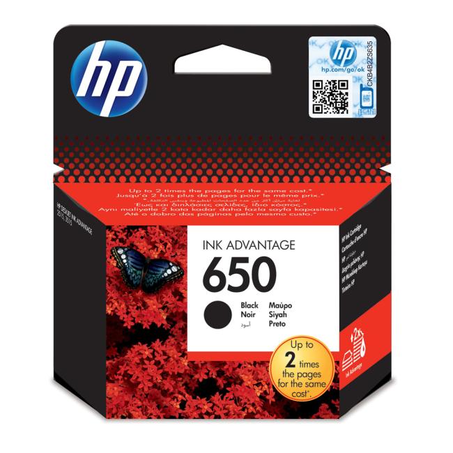 HP CZ101AE HP 650 schwarze Tintenpatrone (360 Seiten) für Deskjet Ink Advantage 1515/2515/2545/2645