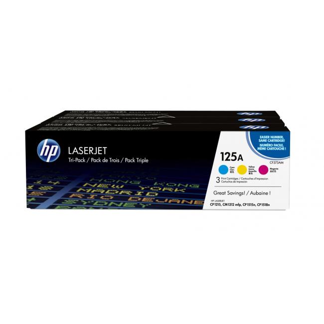 HP CF373AM HP 125A Toner Combo Pack (CB541A, CB542A, CB543A)