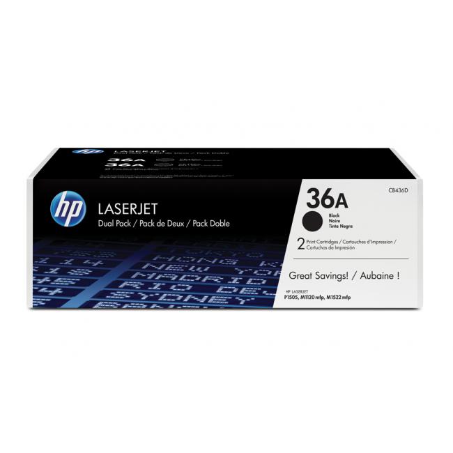 HP Toner CB436AD HP 36A Doppelpackung (2 x 2.000 Seiten) für LaserJet P1505