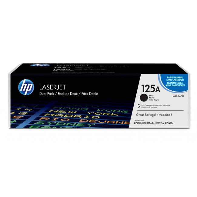 [HP000540] Toner HP CB540AD HP125A schwarz (2x2.200 Seiten) für LaserJet CP1215/1515/1518