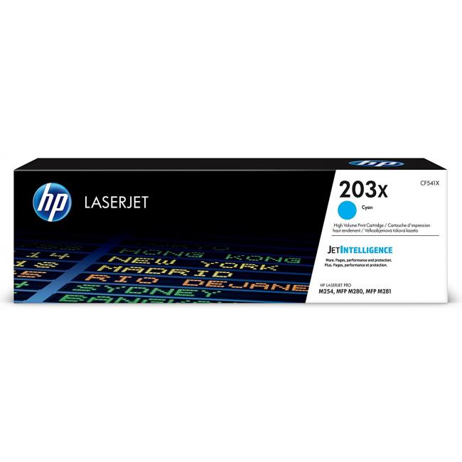 Toner HP CF541X HP 203X Cyan (2.500 Seiten) für LaserJet Pro M254dw/M280nw/M281fdn