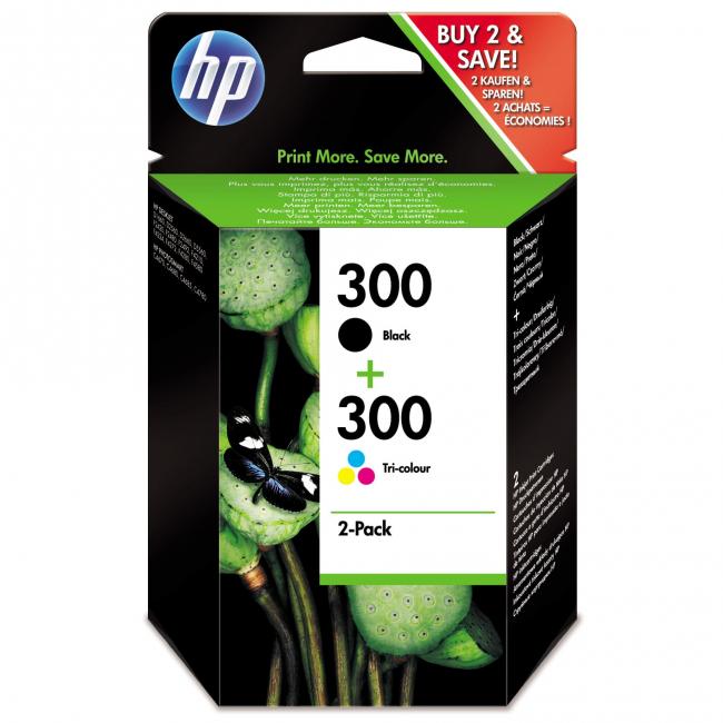 [HP000637] HP Tintenpatrone CN637EE HP 300 Kombipackung (Schwarz 200 Seiten + Farbe 165 Seiten)