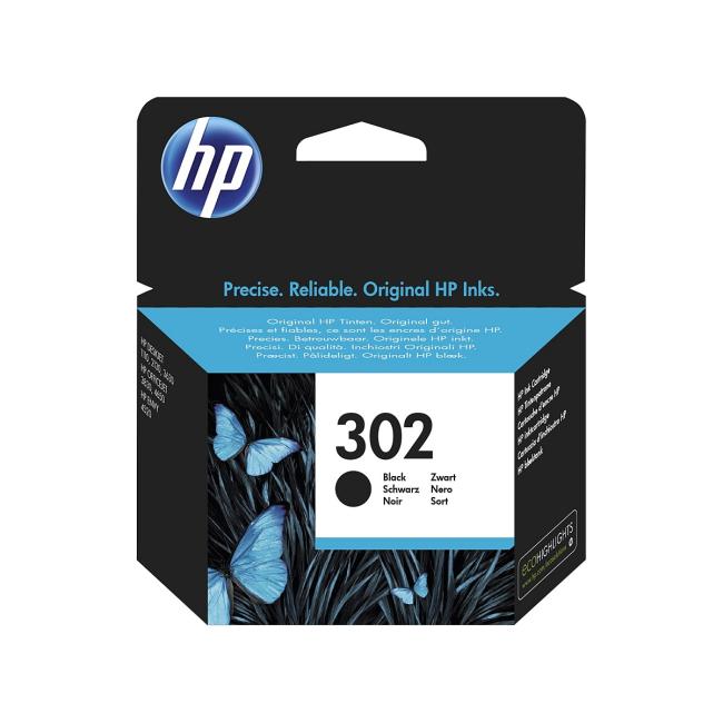 HP F6U66AE HP 302 schwarze Tintenpatrone (190 Seiten) für DeskJet 2130/3639/4650