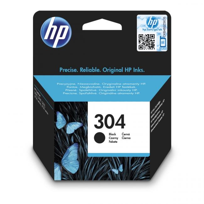 HP N9K06AE HP 304 schwarze Tintenpatrone (120 Seiten) für DeskJet 2620/2630/3750/3760/3762
