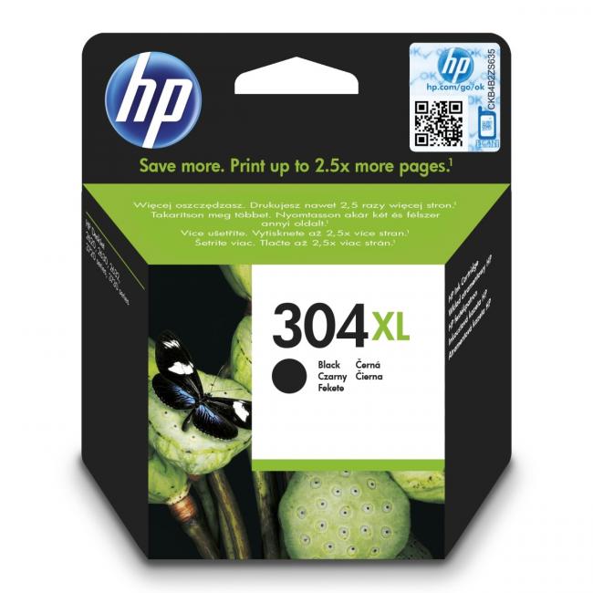 HP N9K08AE HP 304XL schwarze XL-Tintenpatrone (300 Seiten) für DeskJet 2620/2630/3750/3760/3762
