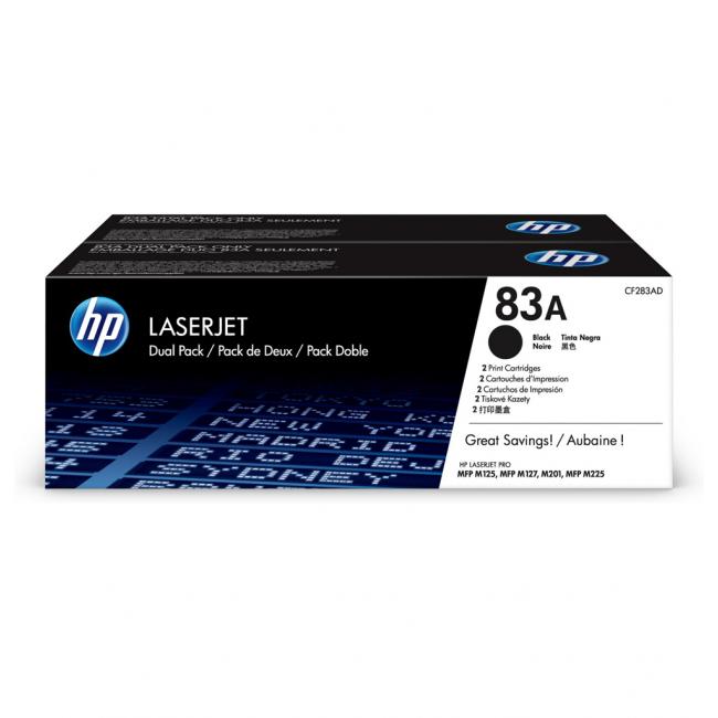 [HP002283] Toner HP CF283AD HP 83A Doppelpackung Schwarz (2 x 1.500 Seiten) für LaserJet Pro M125/ M127/ M201n/ M225dn