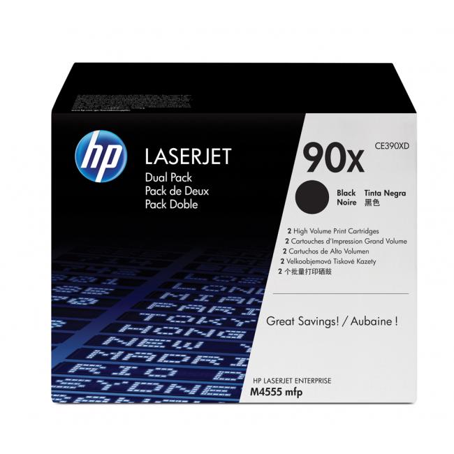 HP CE390XD HP 90X Doppelpack Schwarz (2 x 24.000 Seiten) für LaserJet Enterprise M4555