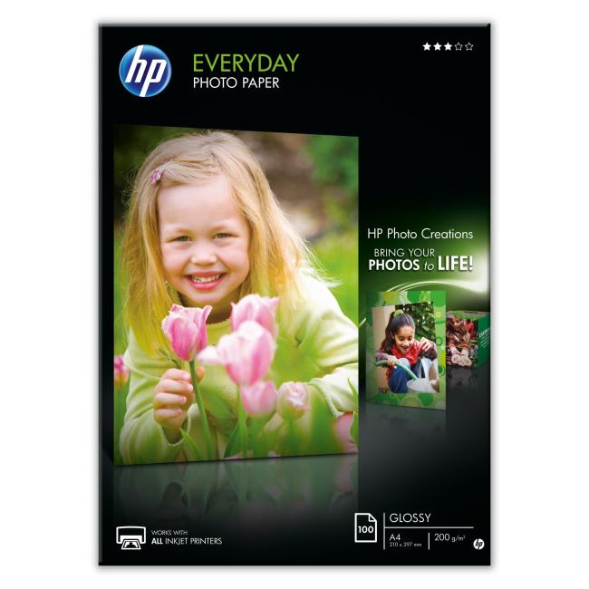 HP Q2510A Fotopapier, glänzend, 100 Blatt, A4, 200 g (Q2510A)