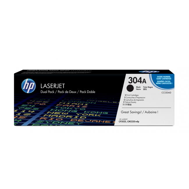 Toner HP CC530AD HP 304A Doppelpackung (2x3.500 Seiten) für CLJ 2025/CM2320