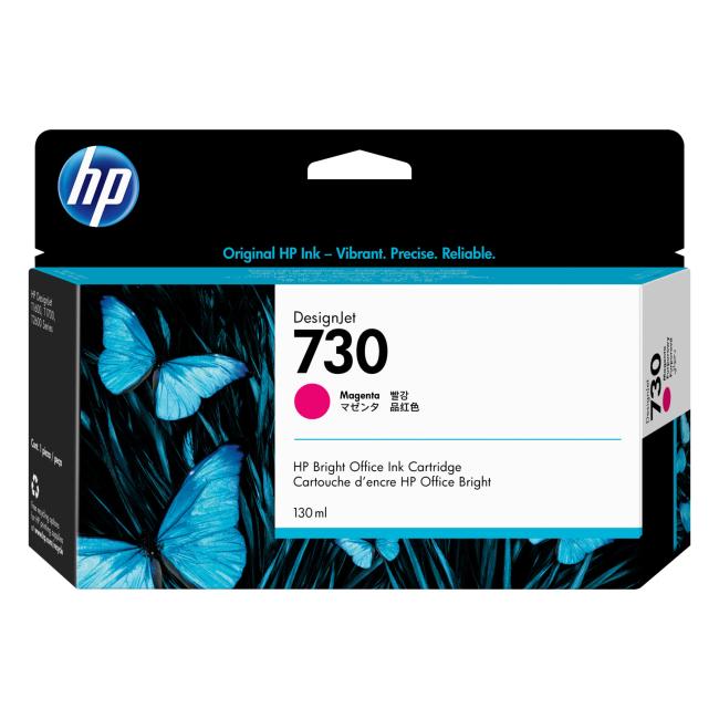 HP P2V63A HP 730 Magenta-Tintenpatrone (130 ml) für DesignJet T1600, T1700, T2600